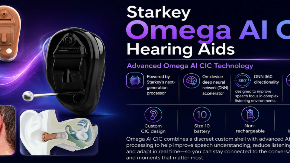 Starkey Omega AI CIC hearing aid technology at Absolute Hearing Solutions serving Gahanna and Columbus Ohio