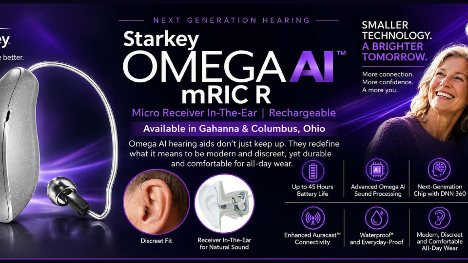Starkey Omega AI mRIC R rechargeable receiver-in-canal hearing aid
