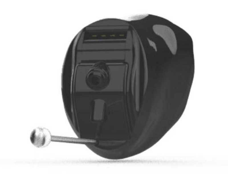 Custom IIC invisible-in-canal hearing aid designed for discreet hearing support