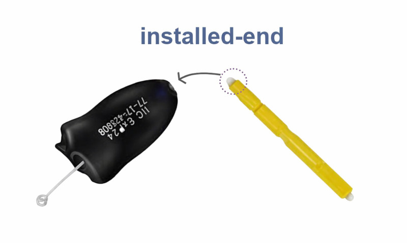 Inserting new Starkey Hear Clear wax filter into hearing aid