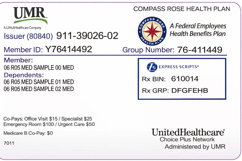 UMR Federal Employee Hearing Aid Coverage Insurance Card
