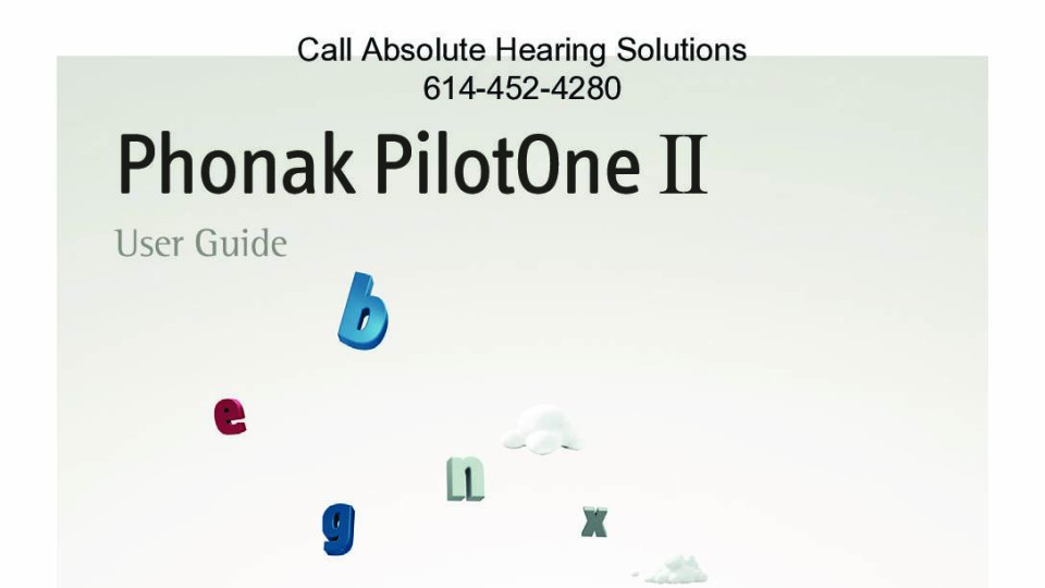 Phonak Pilot One II User Guide
