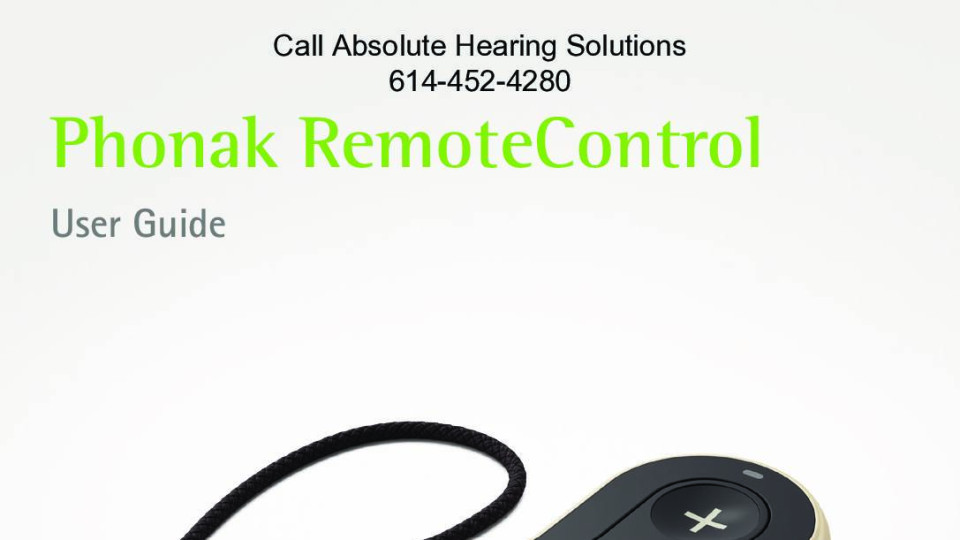 Phonak Remote Control User Guide